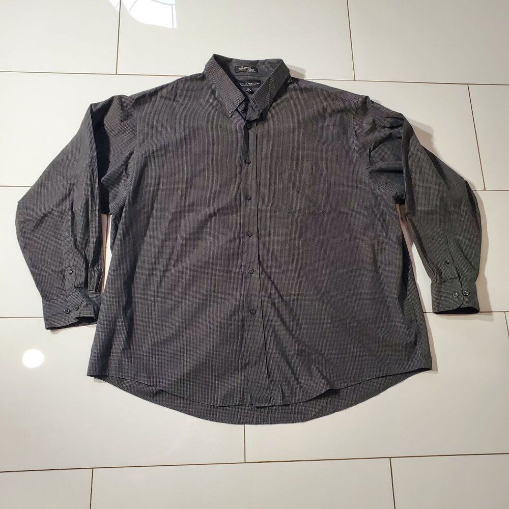 CROFT & BARROW LONG SLEEVE SHIRT GRAY POLY/COTTON SIZE 2X